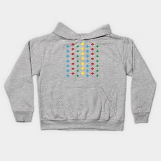 Vector colorful crosses stitches aligned on blue background Kids Hoodie